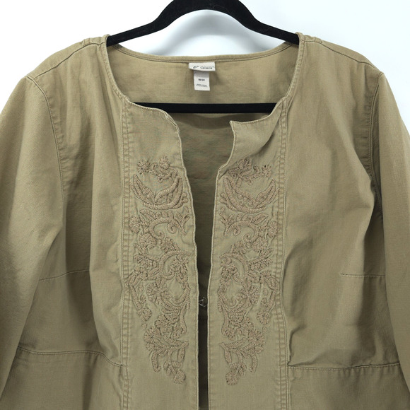 Plus Size Venezia 18/20 Canvas Bolero Embroidered Crop Jacket Blazer 3/4 Sleeve - Picture 3 of 16